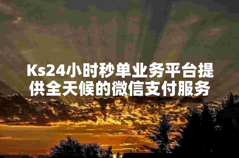 Ks24小时秒单业务平台提供全天候的微信支付服务。