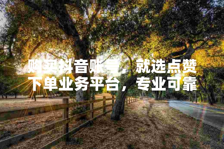 购买抖音账号，就选点赞下单业务平台，专业可靠。