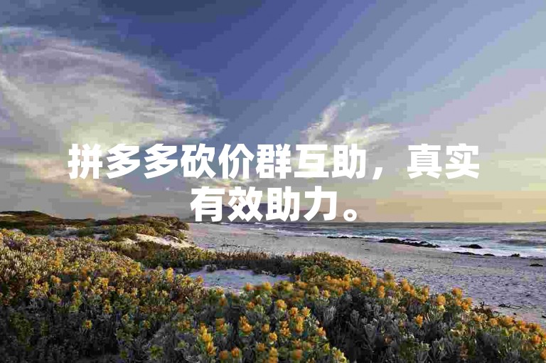 拼多多砍价群互助，真实有效助力。
