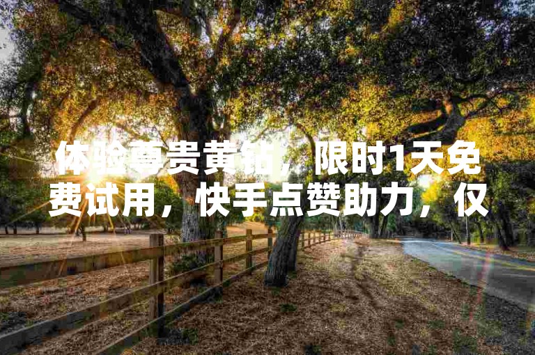体验尊贵黄钻，限时1天免费试用，快手点赞助力，仅需0.5元即可获得100赞。