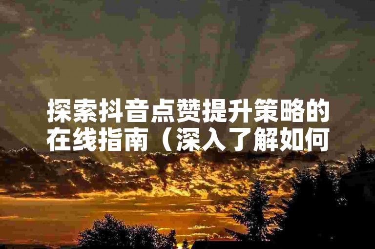 探索抖音点赞提升策略的在线指南（深入了解如何通过SEO优化提高抖音视频的点赞率）