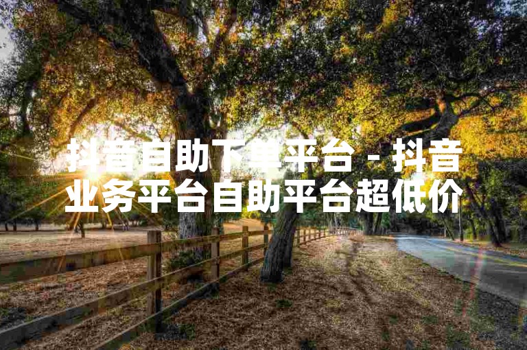抖音自助下单平台 - 抖音业务平台自助平台超低价