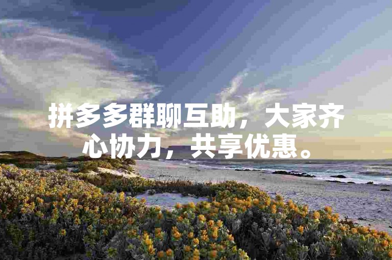 拼多多群聊互助，大家齐心协力，共享优惠。