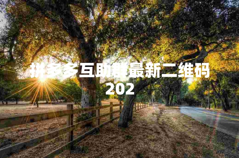 拼多多互助群最新二维码2025版图片pdd砍价工具