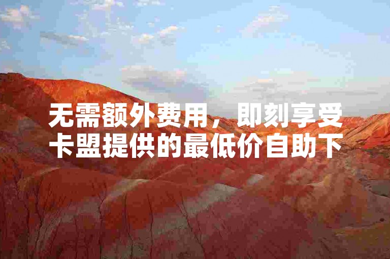 无需额外费用，即刻享受卡盟提供的最低价自助下单服务。
