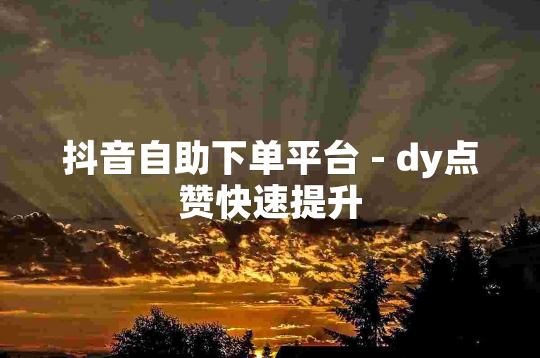抖音自助下单平台 - dy点赞快速提升