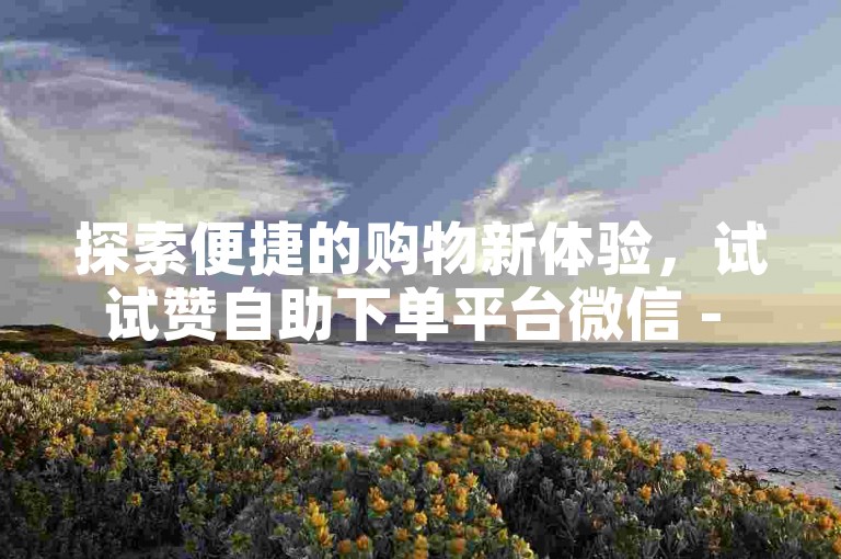 探索便捷的购物新体验，试试赞自助下单平台微信 - 快手24小时自助下单官方。