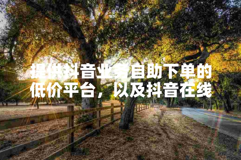 提供抖音业务自助下单的低价平台，以及抖音在线自助下单网站。