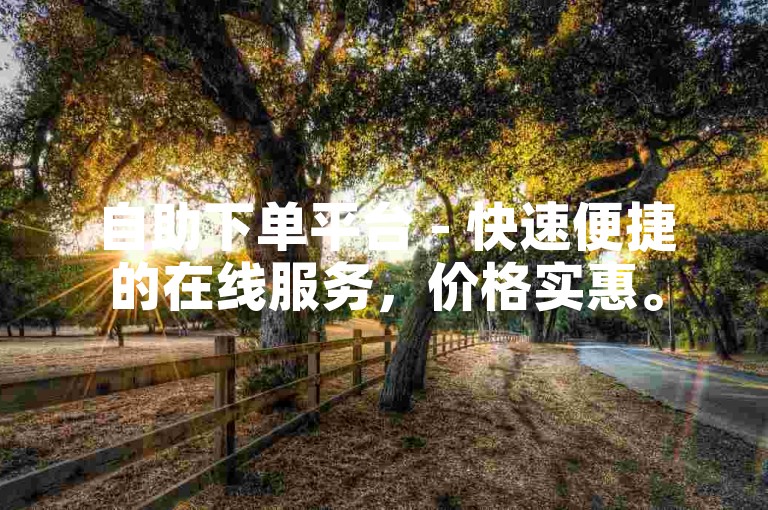 自助下单平台 - 快速便捷的在线服务，价格实惠。