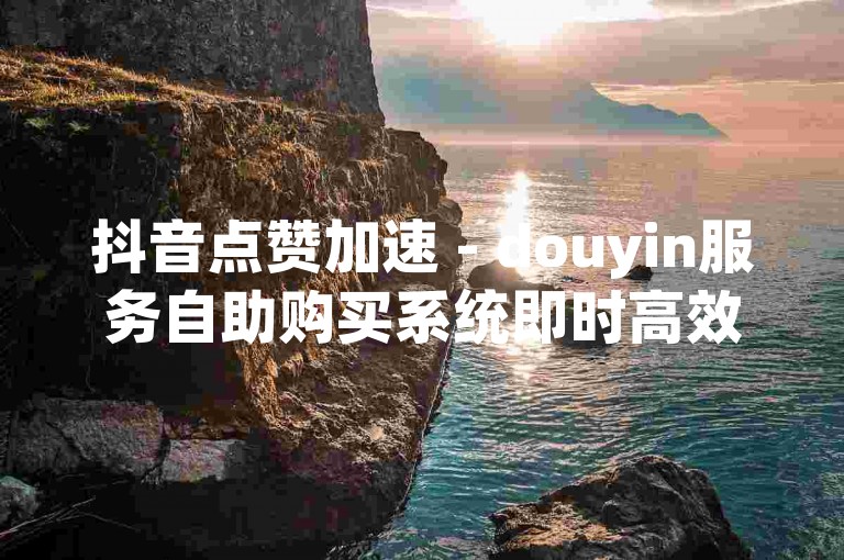抖音点赞加速 - douyin服务自助购买系统即时高效
