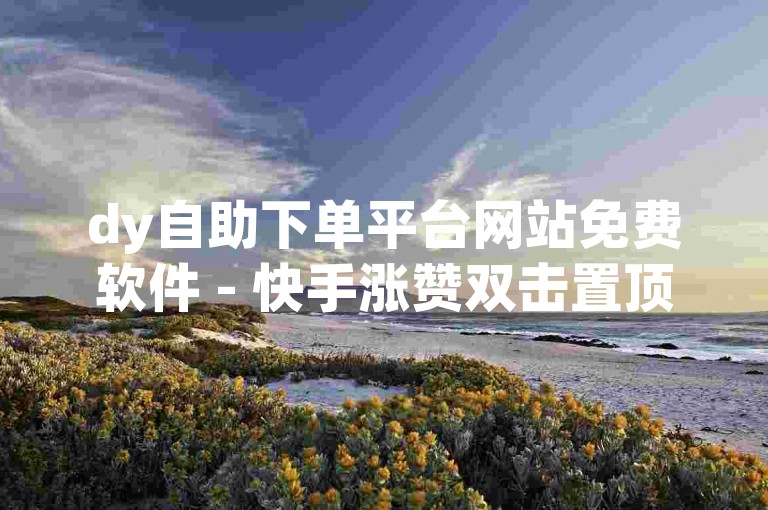 dy自助下单平台网站免费软件 - 快手涨赞双击置顶