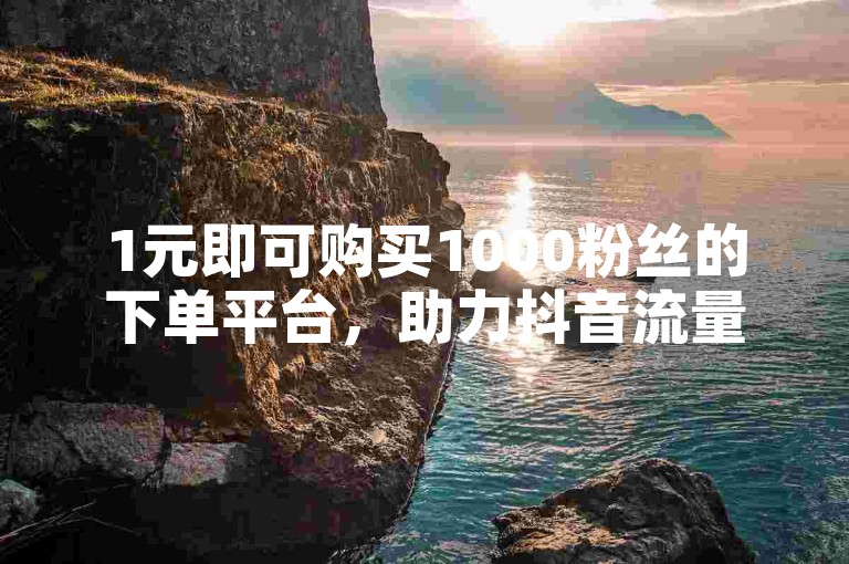 1元即可购买1000粉丝的下单平台，助力抖音流量推广。