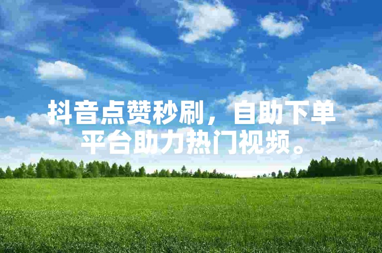 抖音点赞秒刷，自助下单平台助力热门视频。