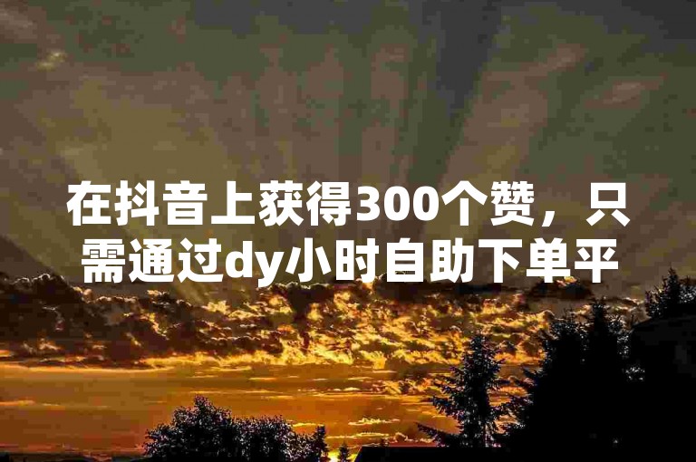 在抖音上获得300个赞，只需通过dy小时自助下单平台网站轻松实现。