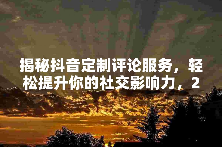 揭秘抖音定制评论服务，轻松提升你的社交影响力，2025年必备技能！