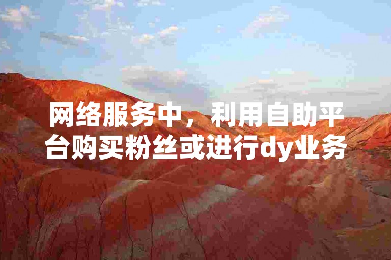 网络服务中，利用自助平台购买粉丝或进行dy业务操作时，需谨慎选择可靠的低价自助下单软件。