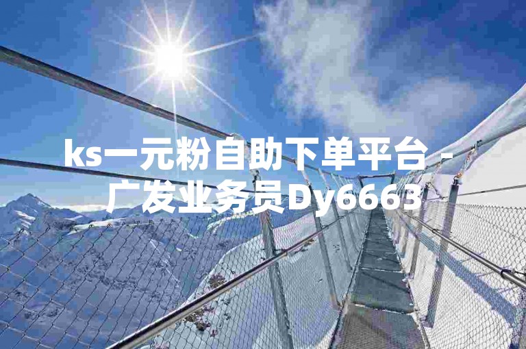 ks一元粉自助下单平台 - 广发业务员Dy6663