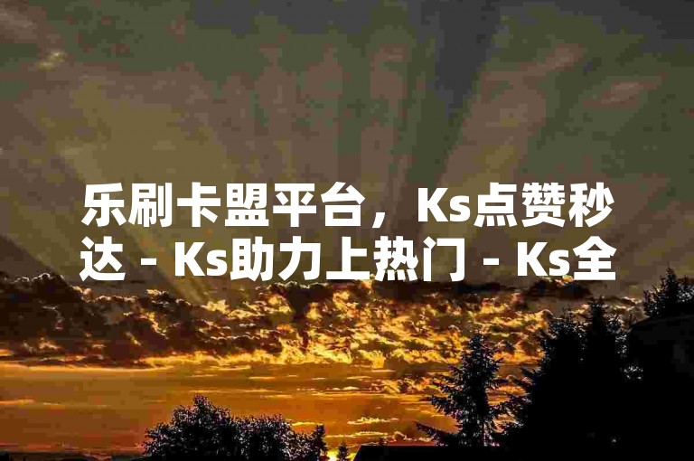 乐刷卡盟平台，Ks点赞秒达 - Ks助力上热门 - Ks全天候自助下单微信支付激情不减！
