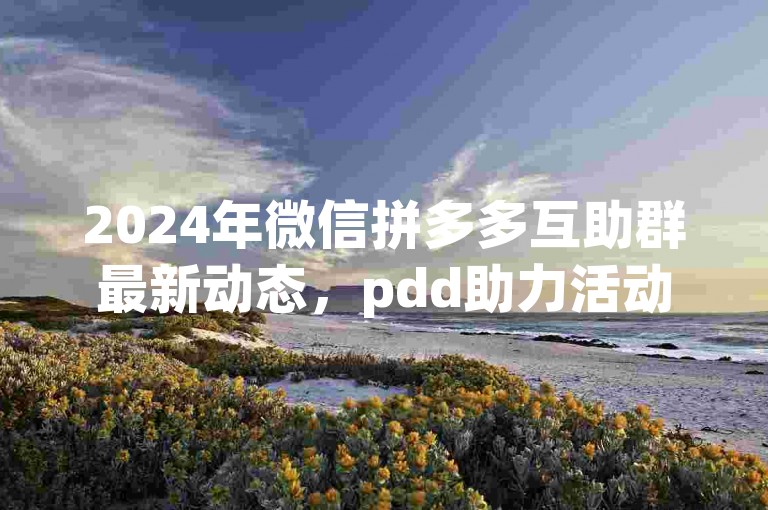 2024年微信拼多多互助群最新动态，pdd助力活动火热进行中。