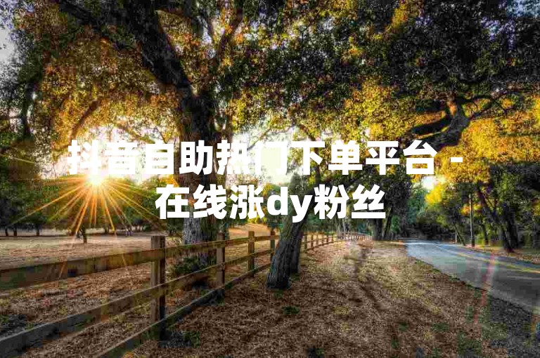 抖音自助热门下单平台 - 在线涨dy粉丝