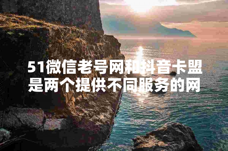 51微信老号网和抖音卡盟是两个提供不同服务的网络平台，前者专注于微信账号交易，后者则涉及抖音相关的业务。