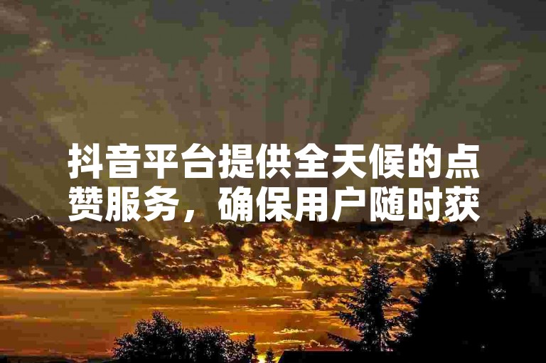 抖音平台提供全天候的点赞服务，确保用户随时获得互动支持。