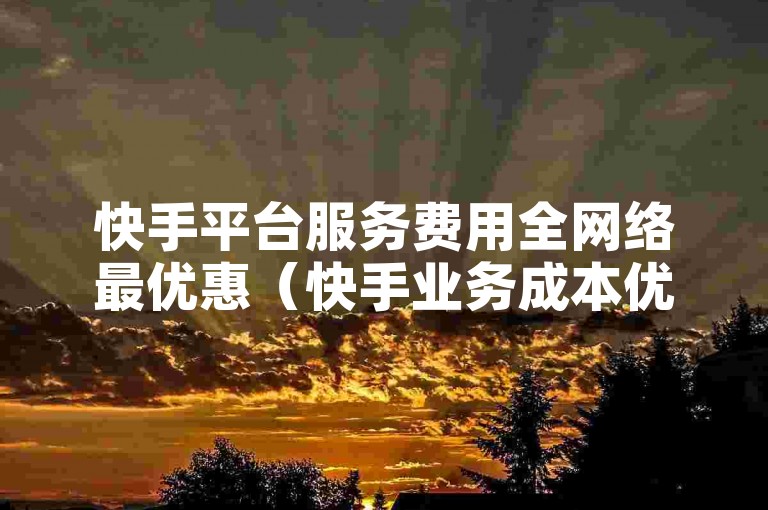 快手平台服务费用全网络最优惠（快手业务成本优势分析）。