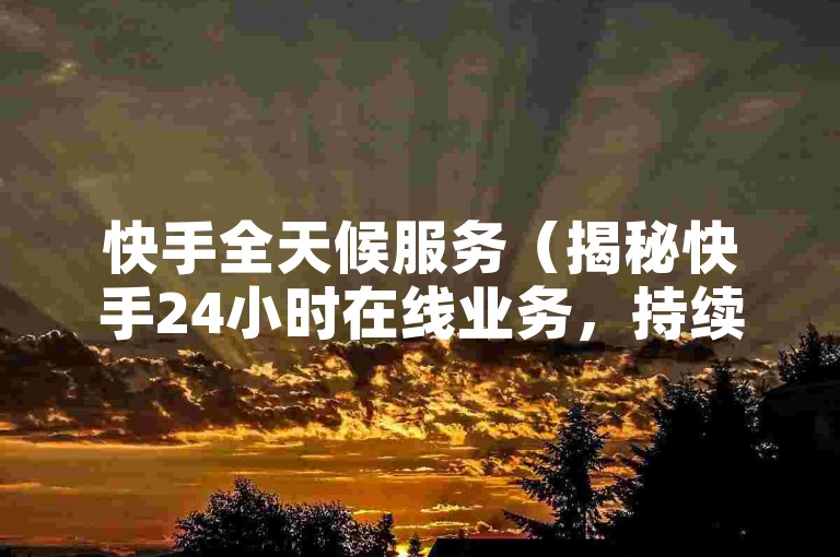快手全天候服务（揭秘快手24小时在线业务，持续盈利的秘诀！）