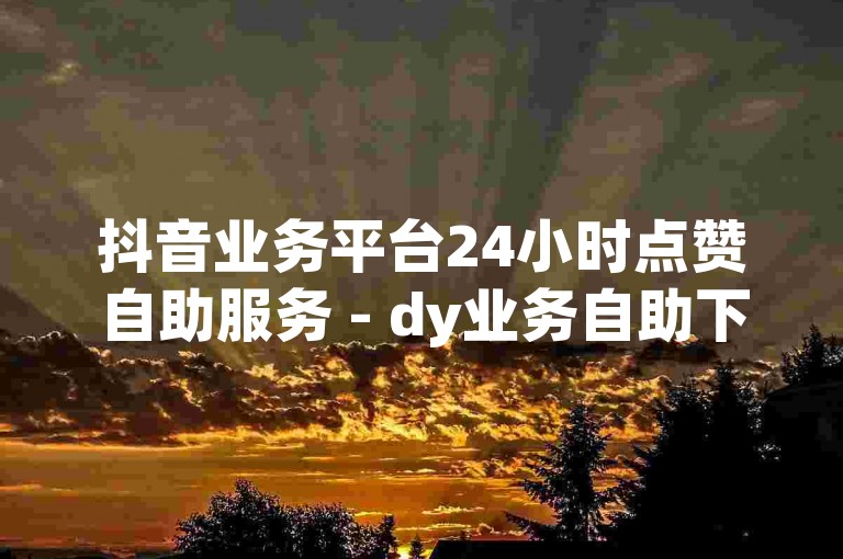 抖音业务平台24小时点赞自助服务 - dy业务自助下单网址,dy点赞自助平台下单网站秒到账。
