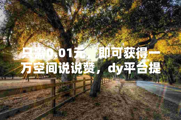只需0.01元，即可获得一万空间说说赞，dy平台提供24小时自助下单服务。