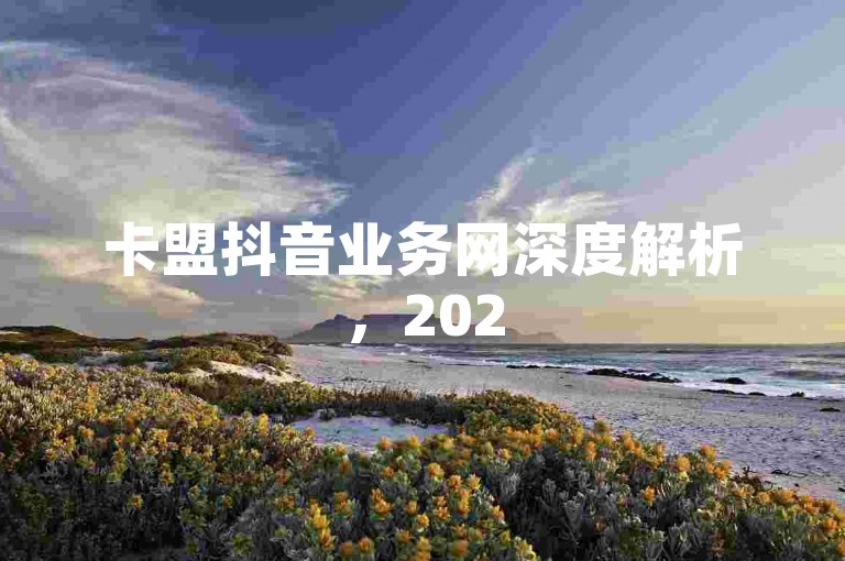 卡盟抖音业务网深度解析，2025年抖音业务网卡盟合作推广策略全攻略！