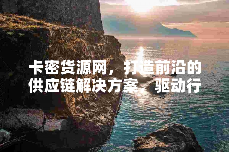 卡密货源网，打造前沿的供应链解决方案，驱动行业变革。