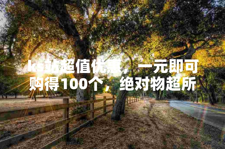 ks站超值优惠，一元即可购得100个，绝对物超所值！