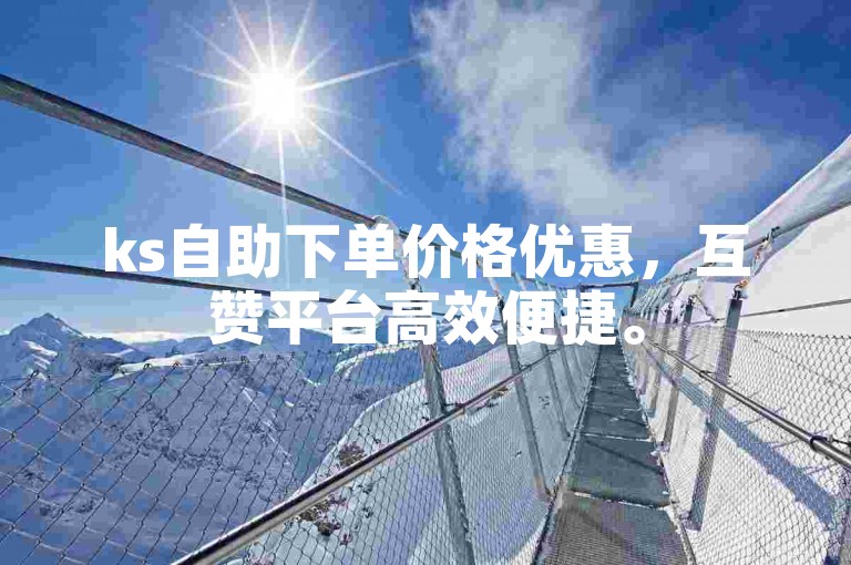 ks自助下单价格优惠，互赞平台高效便捷。