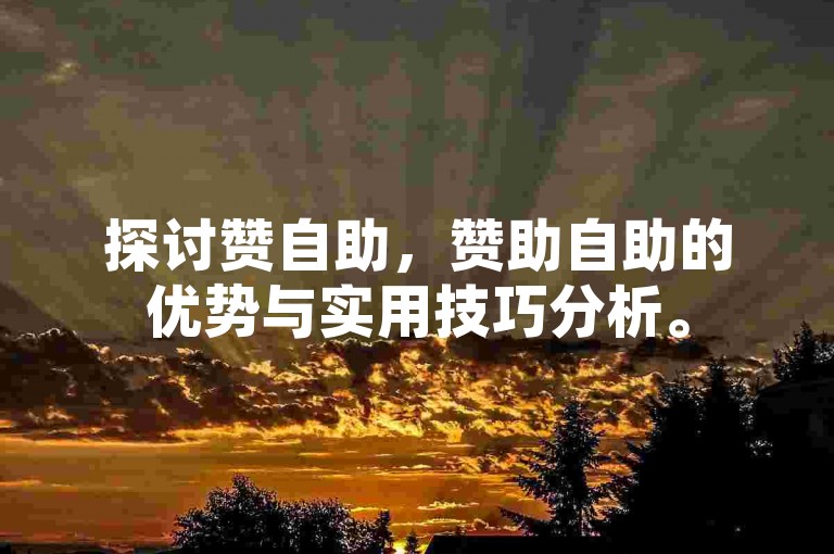 探讨赞自助，赞助自助的优势与实用技巧分析。