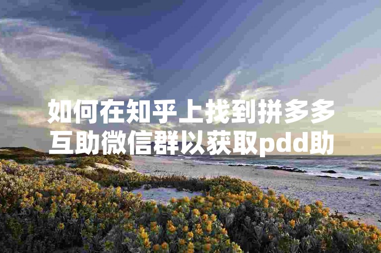 如何在知乎上找到拼多多互助微信群以获取pdd助力软件的相关信息？