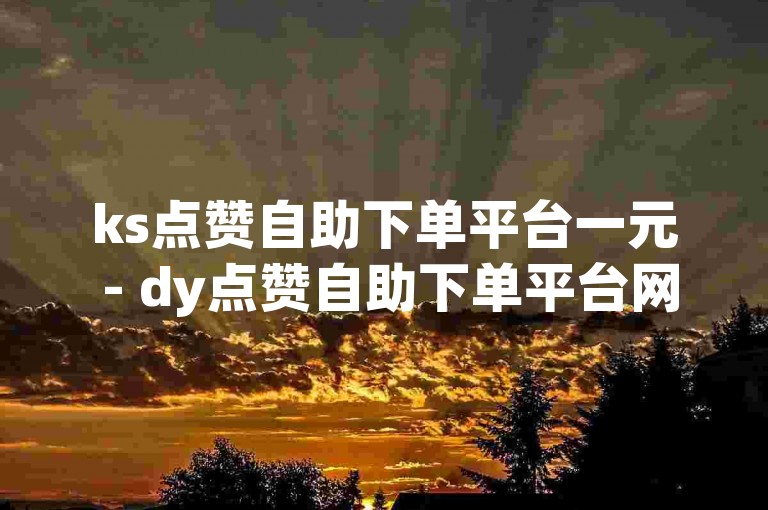 ks点赞自助下单平台一元 - dy点赞自助下单平台网站小时