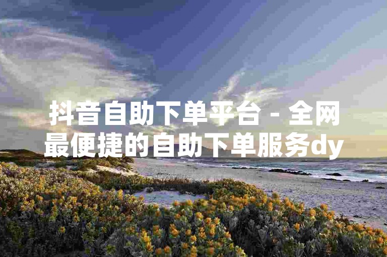 抖音自助下单平台 - 全网最便捷的自助下单服务dy小助手
