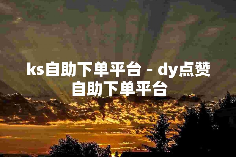 ks自助下单平台 - dy点赞自助下单平台