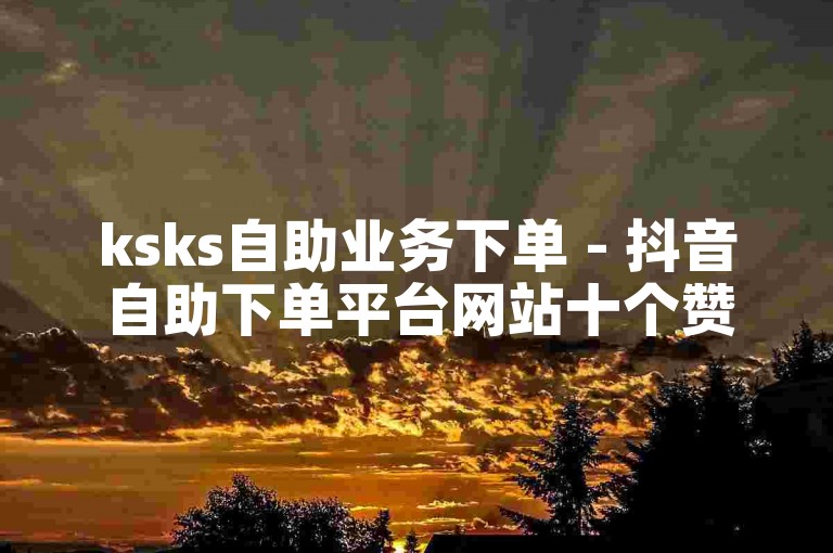 ksks自助业务下单 - 抖音自助下单平台网站十个赞