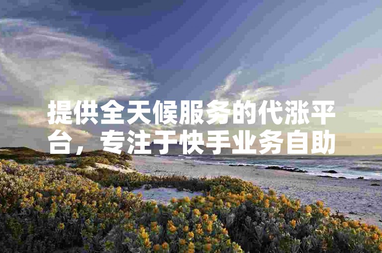 提供全天候服务的代涨平台，专注于快手业务自助下单，随时在线为您服务。