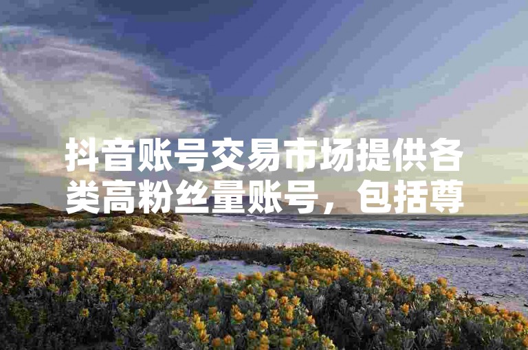 抖音账号交易市场提供各类高粉丝量账号，包括尊贵的消费等级号，同时微博服务平台全天候运营。