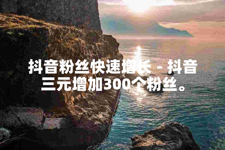 抖音粉丝快速增长 - 抖音三元增加300个粉丝。