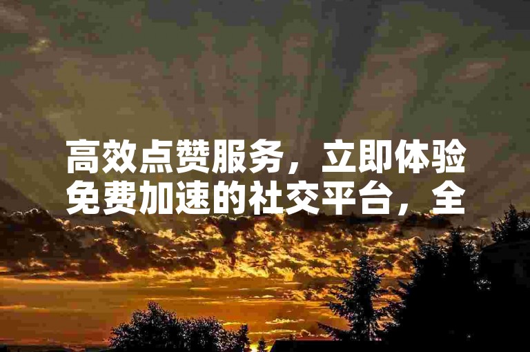 高效点赞服务，立即体验免费加速的社交平台，全天候自助操作，快速达成目标。