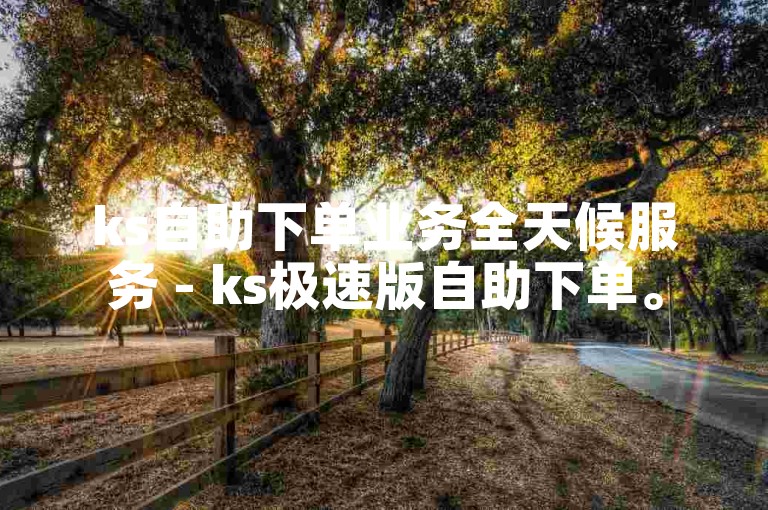 ks自助下单业务全天候服务 - ks极速版自助下单。