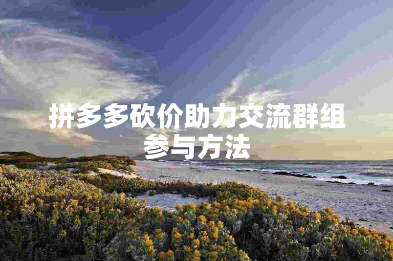 拼多多砍价助力交流群组参与方法