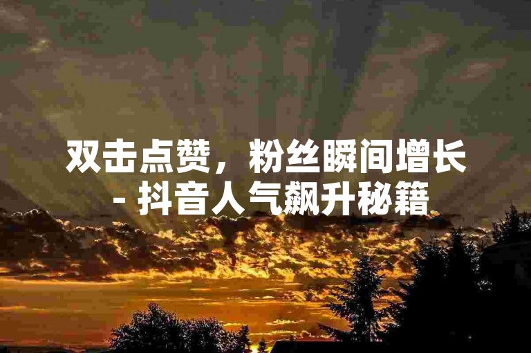 双击点赞，粉丝瞬间增长 - 抖音人气飙升秘籍