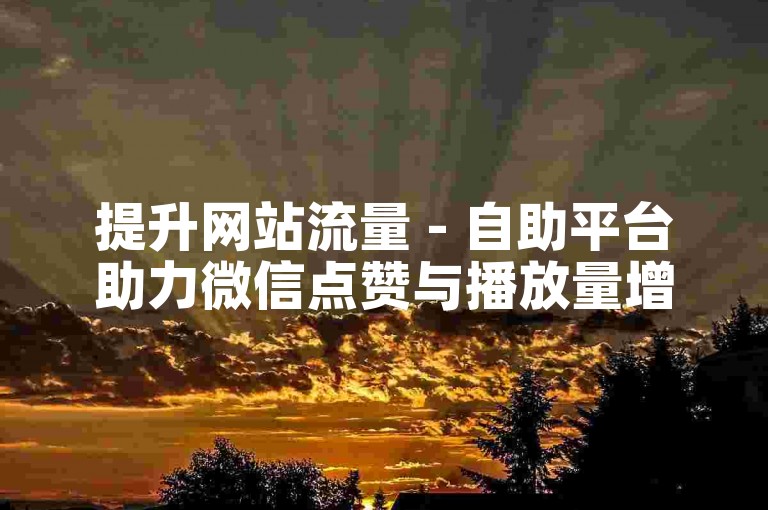 提升网站流量 - 自助平台助力微信点赞与播放量增长