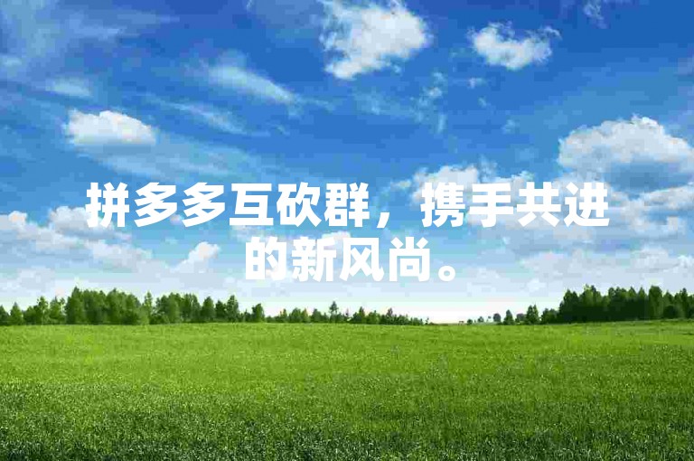 拼多多互砍群，携手共进的新风尚。