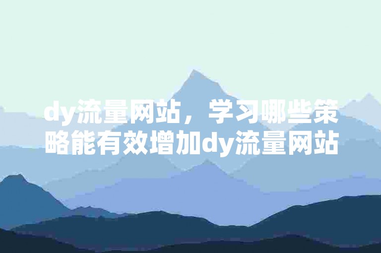dy流量网站，学习哪些策略能有效增加dy流量网站的用户粘性和参与度？